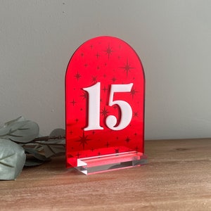 Custom Arch Table Numbers / Colorful Wedding Decor / Retro Disco Table Numbers / Whimsical Wedding / Custom Wedding Sign / Custom Decor