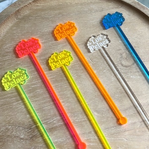 Neon Custom Name Drink Stirrers | Personalized Wedding Decor | Fluorescent stir stick | Custom name drink mixer | drink mixer | colorful