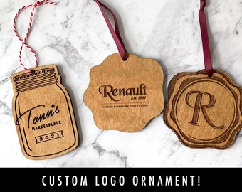 Custom Logo Ornament | corporate gift | employee gift | personalized brand ornament | logo engraving