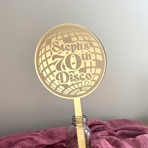 Custom Disco Cake Topper | Photobooth Prop | Wedding Cake Topper | Retro Bridal Shower | Disco Bachelorette Decor