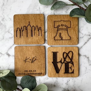 Custom Coasters Wedding Favor | Philly | Philadelphia | Personalized | Coaster | Corporate Gift | wholesale
