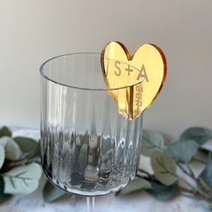 Custom Drink Markers | Valentines Day Decor | Galentines | Heart Escort Card | Personalized Wedding Decor | Stemless Drink Stirrer