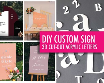 Custom Cut Acrylic Shapes, Letters and Numbers | DIY Cut Out Letters | Wedding Sign | Personalized | First Birthday Decor | Wood Lettering