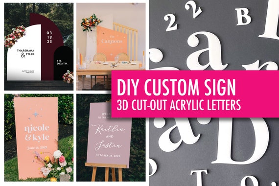 Custom Cut Acrylic Shapes, Letters and Numbers | DIY Cut Out Letters | Wedding Sign | Personalized | First Birthday Decor | Wood Lettering