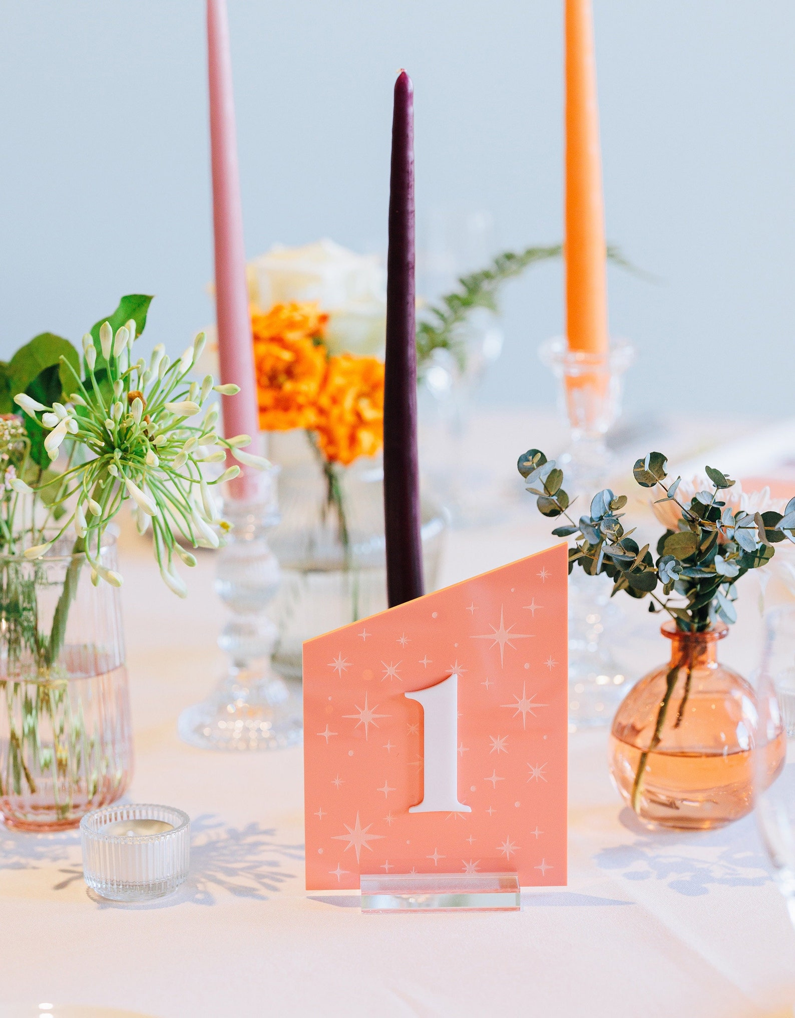 Custom Table Numbers / Colorful Wedding Decor / Disco Table Etsy
