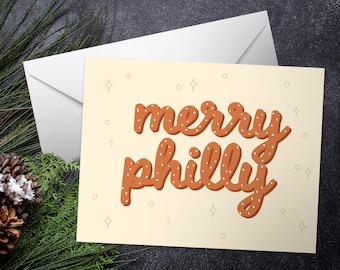 Philly Pretzel Christmas Card | Merry | Philadelphia | Custom | Holiday Card