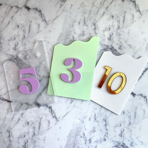 Wavy Custom Table Numbers / Colorful Wedding Decor / Disco Table ...