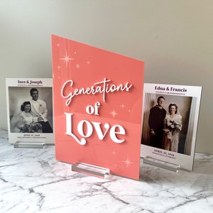 Custom Memory Table Sign | Generations of Love | Family Photos | Wedding Decor | Personalized Wedding Memory Table Sign | Memorial Sign