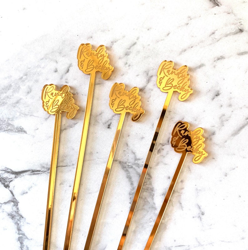 Custom Name Drink Stirrers Personalized Wedding Decor Etsy