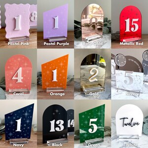 Wavy Custom Table Numbers / Colorful Wedding Decor / Disco Table ...