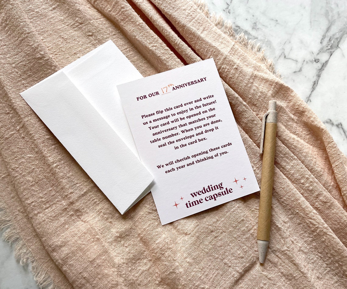 Wedding Time Capsule Custom Card and Envelope Personalized Etsy