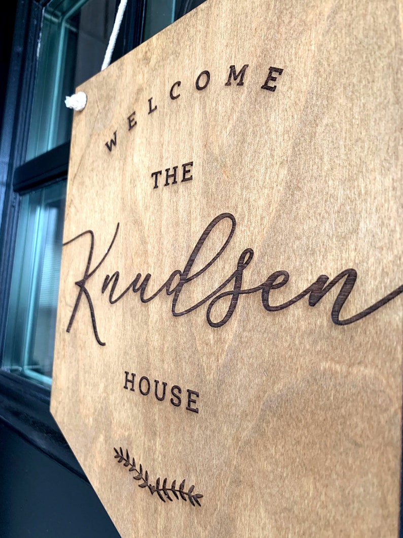 Last Name Sign Personalized Custom Front Door Sign Home Decor Engraved Wood Rustic Farmhouse Realtor Gift Housewarming