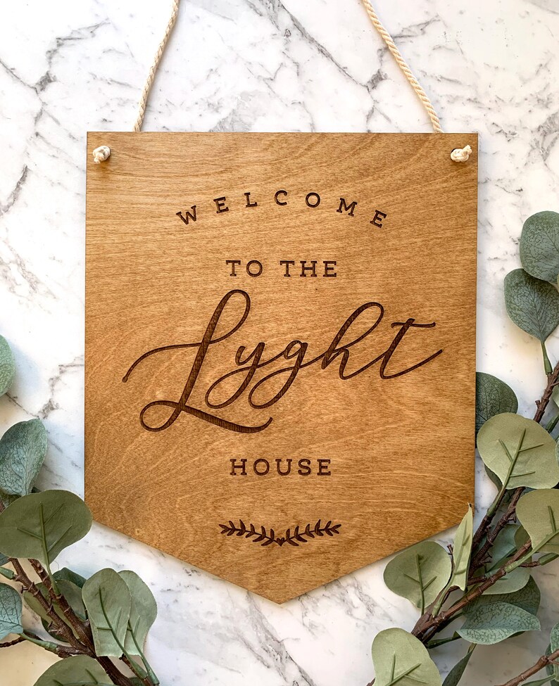 Last Name Sign Personalized Custom Front Door Sign Home Decor Engraved Wood Rustic Farmhouse Realtor Gift Housewarming