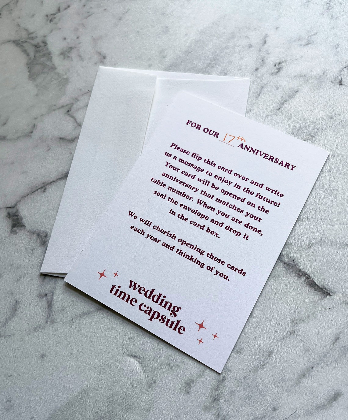 Wedding Time Capsule Custom Card and Envelope Personalized - Etsy