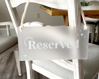 Reserved Ceremony Sign / Guest of Honor Sign / Reserved Chair Marker / Wedding Ceremony Reserved Chair Sign / Guest of Honor Sign