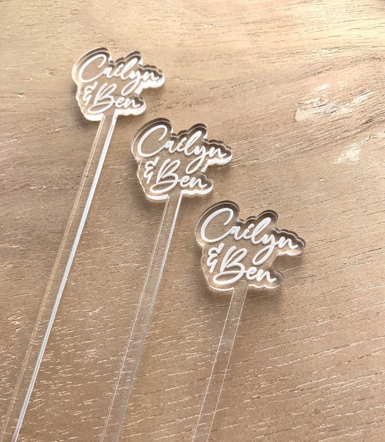 Custom Name Drink Stirrers Personalized Wedding Decor Etsy