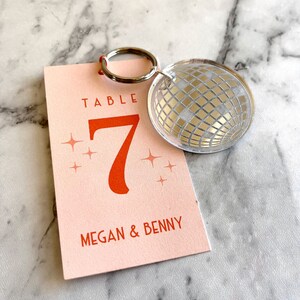 Custom Escort Cards | Disco Wedding Table Number | Disco Wedding Favor | Retro Bachelorette |  70s | Disco decor | Place Card