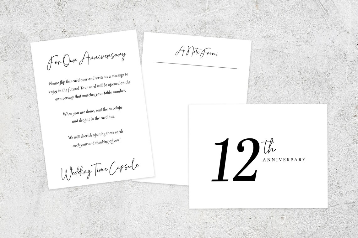 Wedding Time Capsule Custom Card and Envelope Black and Etsy