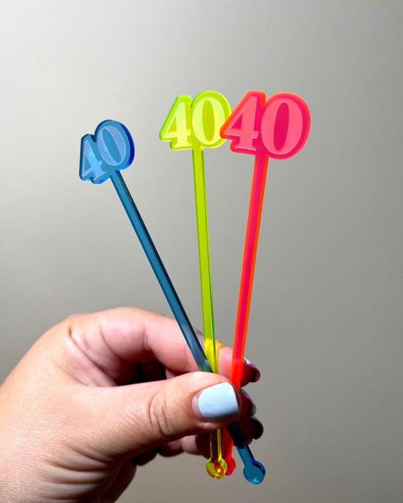 Custom Birthday Drink Stirrers • Personalized 40th birthday decor • 60th birthday • 30th birthday party • toothpick • 21st party decor