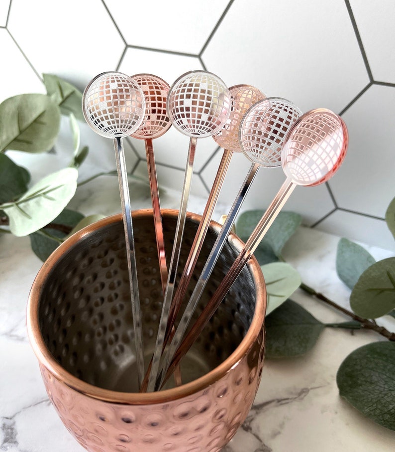 Disco Ball Drink Stirrer Disco Wedding Decor Disco Etsy