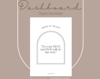 Minimal Planner Dashboard | Digitaler Download | A5 & Personal Size