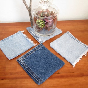 recycled denim coaster pockets