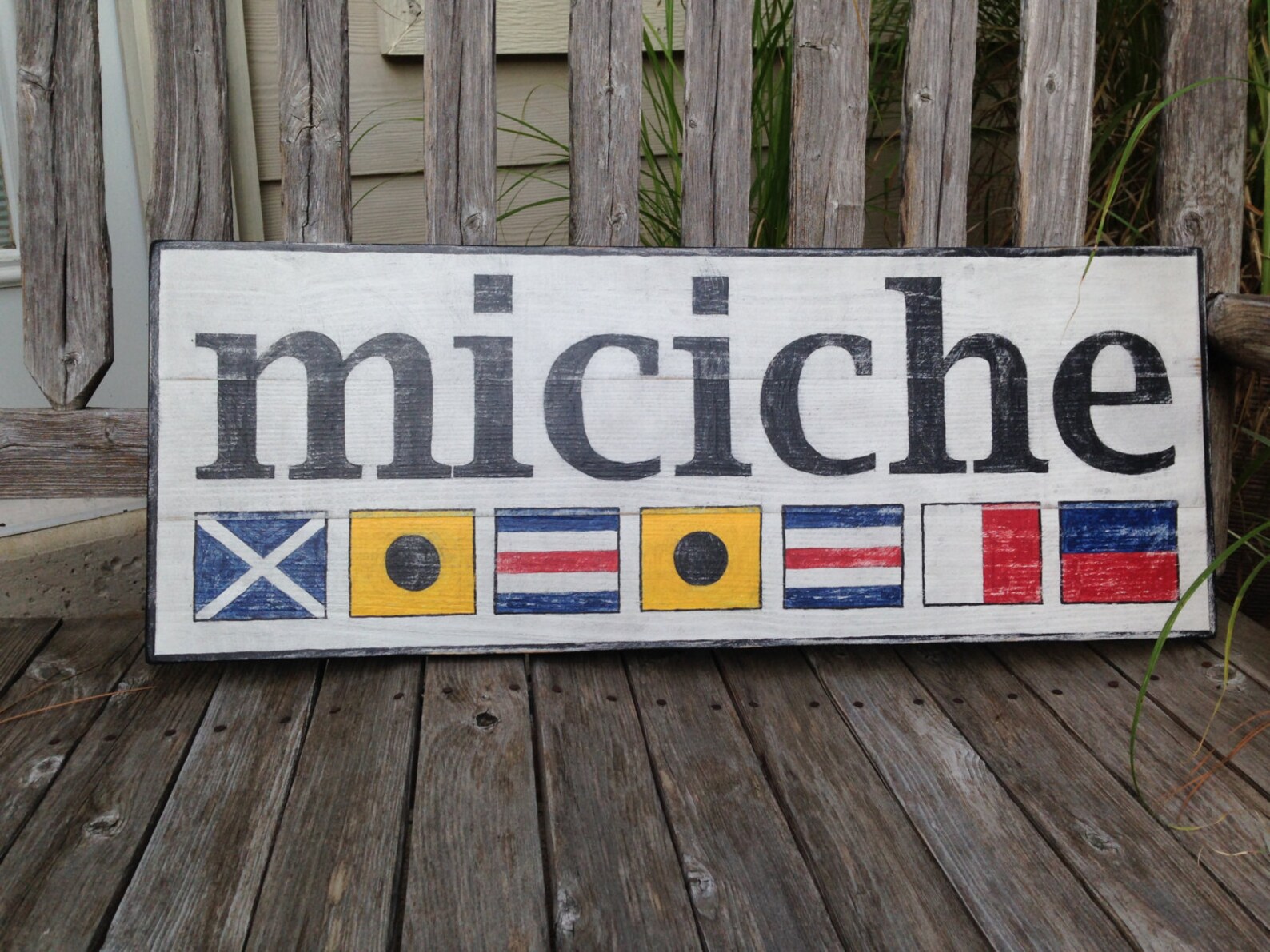 Custom Nautical Flag Name wooden sign personalized nautical Etsy