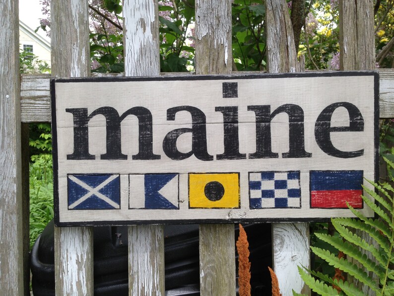 Custom Nautical Flag Name wooden sign personalized nautical Etsy