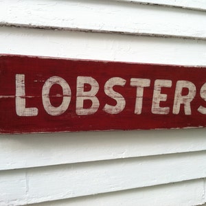 LOBSTERS Wooden Sign - lobsters sign, red lobster, lobster decor, nautical decor, maritime decor, maine sign
