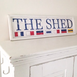 Custom Nautical Flag Sign - nautical flag wooden sign, nautical flag letters