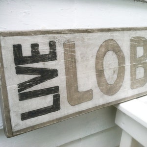 LIVE LOBSTERS Wooden Sign - lobsters sign, lobter pound sign, maine lobster, nautical sign