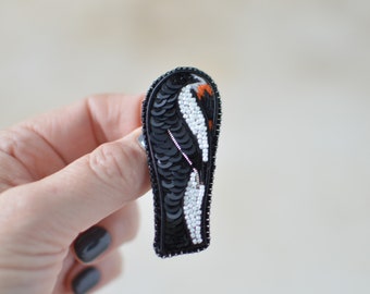 Emperor Penguin Embroidered Pin Brooch