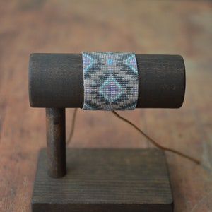 Adjustable Beaded Bracelet, Colorful  Ethnic Beadwoven Cuff,