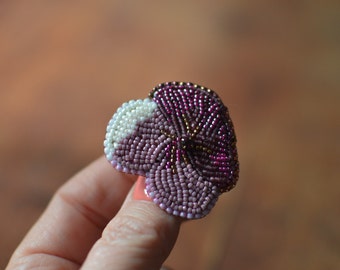 Pink and Purple Pansy Brooch