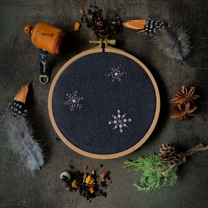 Embroidered Snowflake Necklace, image 3