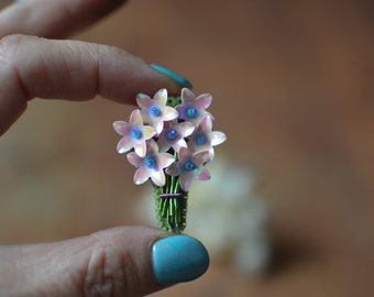 Spilla fiore bouquet rosa