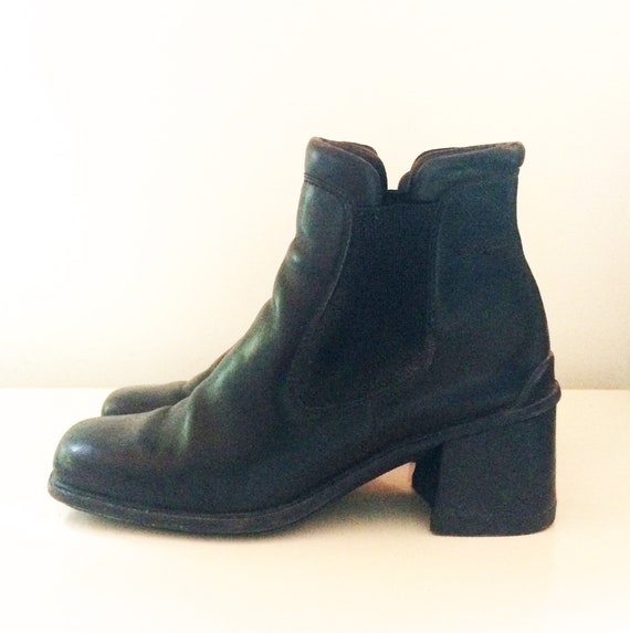 ecco black leather ankle boots