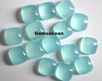 AAA Quality 10 Pieces Natural Aqua Chalcedony 17x17 mm Trillion cabochons Loose Gemstone Calibrated