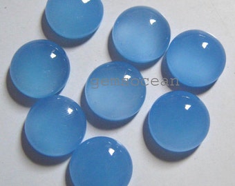 Lot Of Stunning AAA Quality 10 Pieces Natural Aqua Chalcedony 9x9 mm Flat Back Heart shape cabochons Loose Gemstone Calibrated