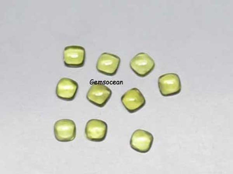Lot Of Stunning AAA Quality Peridot 8x8 MM Cushion Cabochon Loose Gemstone