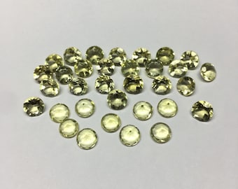 Natural Lemon Quartz Round Cut Faceted Loose Gemstone (4x4-12x12 MM)