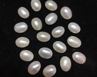 Natuurlijke AAA zoetwaterparel cabochon, ovale platte achterkant, losse edelsteen, alle maten gekalibreerd.