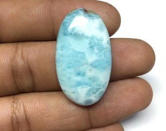 Larimar Cabochon Gemstone: Smooth Design Stone