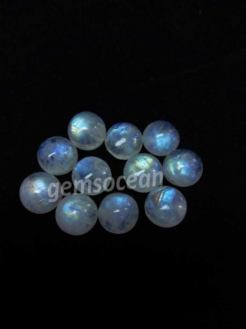 Lot Of Stunning AAA Quality Natural Rainbow Moonstone 20x20 MM Round Cabochon Loose Gemstone