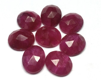 Rubin Oval Rose Cut Flat Back Cabochon Lose Edelstein 5x7,6x8,6x9,7x9,8x10,10x12,10x14,12 x 16 MM GEMSOCEAN