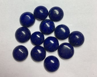 Natural Lapis Lazuli Round Cabochon Flat Back Loose Calibrated Gemstone.