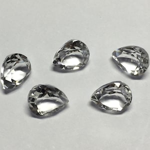 Crystal Quartz Pear Cut Pointed Back Faceted Loose Gemstone 3x5,4x6,5x7,6x8,7x9,8x10,9x11,10x12,10x14,10x15,10x16,12x16,13x18 MM GEMSOCEAN