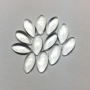 Cabujón de cristal marquesa con parte trasera plana (2 x 4, 2,5 x 5, 3 x 6, 4 x 8, 5 x 10, 6 x 12, 7 x 14, 8 x 16, 9 x 18, 10 x 20, 11 x 22, 12 x 24, 13 x 26, 14 x 28, 15 x 30) GEMSOCEAN