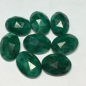 Emerald Oval Rose Cut Flat Back Cabochon Loose Gemstone 5x7,6x8,7x9,8x10,9x11,10x12,10x14,12x16 MM GEMSOCEAN