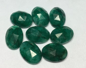 Smaragd Oval Rose Cut Flat Back Lose Edelstein (6x4 bis 15 x 20 MM)